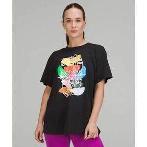 Lululemon All Yours T-Shirt Pride Graphic Black Cotton T-Shirt Plus Size 12 LGBT